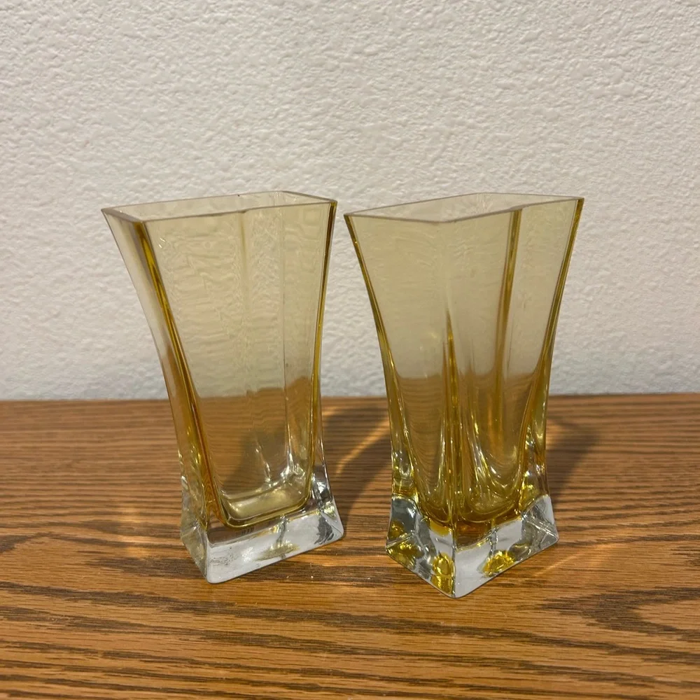 Russ Berrie Amber Glass Vases - Picture 7 of 11